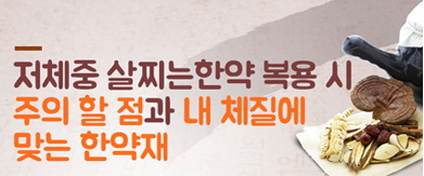 저체중 살찌는한약 복용 시 주의할 점과 내 체질에 맞는 한약재